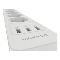 Удлинитель HARPER с USB зарядкой UCH-530 White H00002264