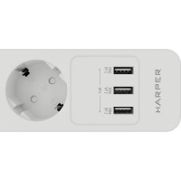 Удлинитель HARPER с USB зарядкой UCH-530 White H00002264