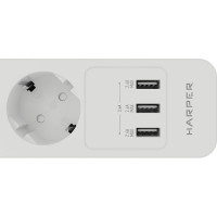 Удлинитель с USB зарядкой HARPER UCH-560 White H00003014