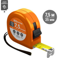 Рулетка TDM ELECTRIC Гранит длина 7.5 м, стальная лента, ширина 25 мм, пластиковый корпус SQ1018-0103