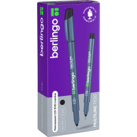 Маркер перманентный для CD/DVD Berlingo "Multiline PE50", черный, 0,5мм, 12 шт. PM6434