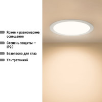 Светильник встраиваемый светодиодный "Даунлайт" TDM ELECTRIC хром 24 Вт 3000К SQ0329-0103