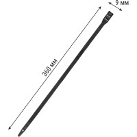 Стяжки пластиковые TDM ELECTRIC хомут горизонтальным замком (не разъемный) КСГ 9х360 черный 100 штук SQ0524-0003