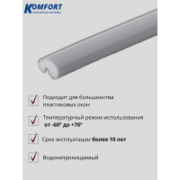Уплотнитель для окон 9646 ПВХ KOMFORT Москитные системы Schlegel Q-LON серый 10 м УП00598