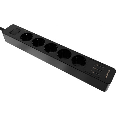 Harper Удлинитель с USB зарядкой UCH-530 Black H00003010