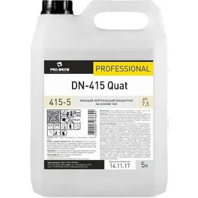 PRO-BRITE DN-415 quat, моющий концентрат на основе ЧАС, 5л. 415-5