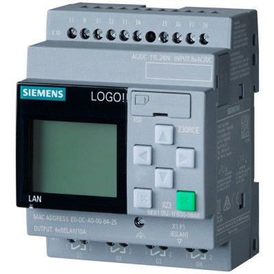 Siemens Микроконтроллер LOGO 230RCE, 115В-230В, 8DI 4DO, с дисплеем 6ED10521FB080BA1 6ED1052-1FB08-0BA1