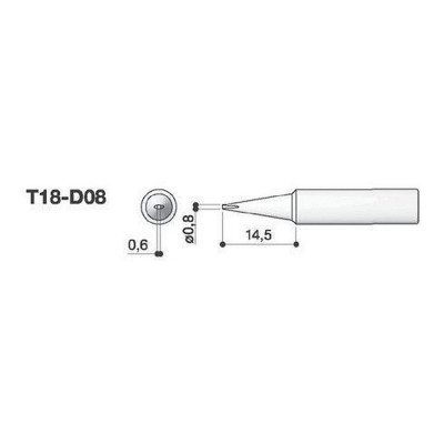 Наконечник для паяльников FX-8801-03/FX-600 HAKKO T18-D08