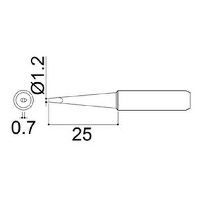 Наконечник для паяльников серии 900/701/702B HAKKO 900M-T-1.2LD