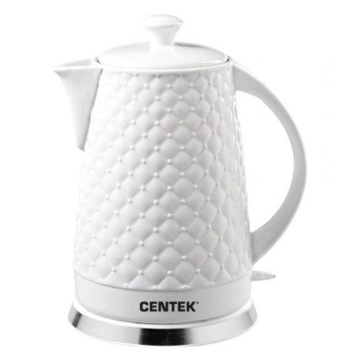 Centek Чайник CT-0061 White 2.0л, 2000W, супербелая керамика, рельефный корпус