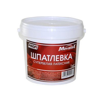 Movatex Шпаклевка латексная супербелая 1кг Т02352