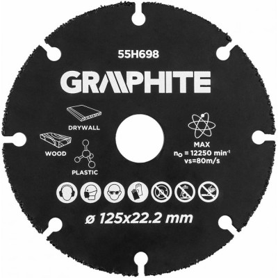 Диск режущий для дерева и пластика GRAPHITE 55H698