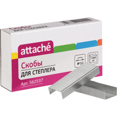 Attache Скобы для степлера №10 оцинкованные2-20 лист. 1000 шт в уп.Россия 562537