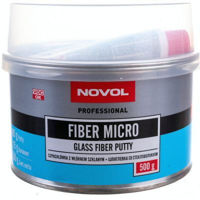 Novol Шпатлевка FIBER MICRO с коротким стекловолокном 0.5 кг. 1231