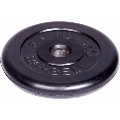 Barbell Диск обрезиненный d 51 мм чёрный 5,0 кг 452