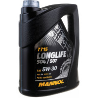Синтетическое моторное масло MANNOL LONGLIFE 504/507 5W-30 5 л 7001
