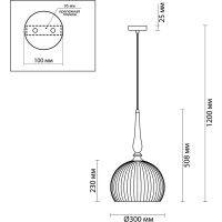 Подвес ODEON LIGHT, стекло E27 60W RUNGA 4766/1