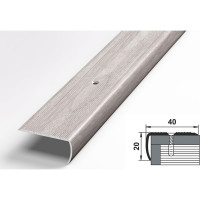 Порог угловой алюминиевый декоративный (40х20 мм, 1,8 м, Ясень белый) ЛУКА УТ000025236