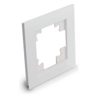 1-местная рамка STEKKER GFR00-7001-01 серия Катрин, стеклянная, белый 39517