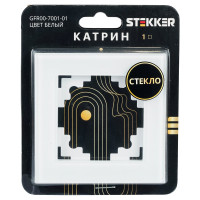 1-местная рамка STEKKER GFR00-7001-01 серия Катрин, стеклянная, белый 39517