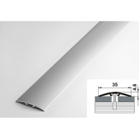 Порог прямой скрытый алюминиевый (35 мм, 1,8 м, анодированный, Серебро) ЛУКА УТ000002992