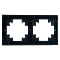 2-местная горизонтальная стеклянная рамка STEKKER GFR00-7002-05, серия Катрин черный 39519