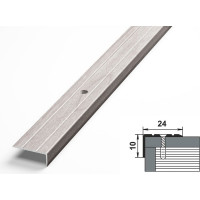 Порог угловой алюминиевый декоративный (24х10 мм, 0,9 м, Ясень белый) ЛУКА УТ000024615