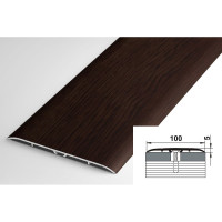 Порог прямой алюминиевый декоративный (100 мм, 0,9 м, Дуб венге) ЛУКА УТ000002343