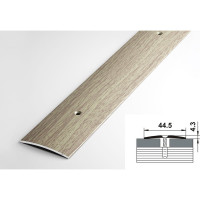 Порог прямой алюминиевый декоративный (44,5 мм, 1,35 м, Дуб беленый) ЛУКА 00000002762
