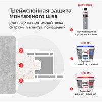 Акриловый пароизоляционный герметик KUDO PROFF (шовный; внутренний; 600 мл; белый) SMP-311