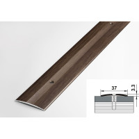 Порог прямой алюминиевый декоративный (37 мм, 1,8 м, Дуб мокко) ЛУКА УТ000002186