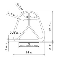 Комплект дверного D-образного уплотнителя DOORLOCK (3шт по 2100 мм, 14х12,7 мм) 82311