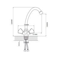 Смеситель для кухни Ekko с гайкой E42020-3