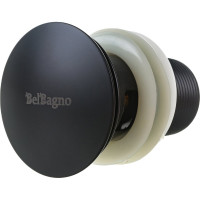Донный клапан BELBAGNO с системой клик-клак, с переливом, черный BB-SAT-NERO
