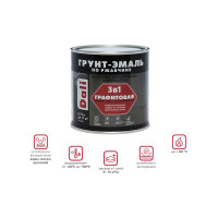 Грунт-эмаль по ржавчине DALI 3 в 1 Графитовая серебристая, 0.75 л 221452