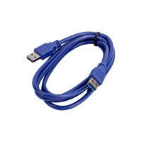 Кабель USB Cablexpert 3.0 AM/AM 1.8м медь, экран синий пакет CCP-USB3-AMAM-6