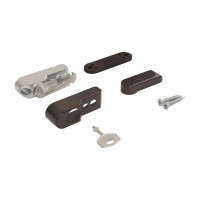 Блокиратор открывания окна INTERNIKA флажковый, с ключом, коричневый RAL 8019 INT0096.05