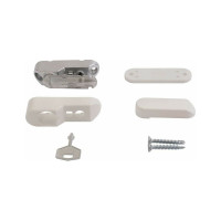 Блокиратор открывания окна INTERNIKA флажковый, с ключом, белый RAL 9016 INT0096.07