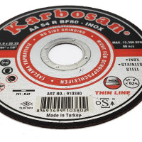 Диск отрезной по нержавеющей стали 115х1х22 мм INOX Karbosan KAR-910380