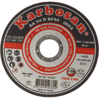 Диск отрезной по нержавеющей стали 115х1х22 мм INOX Karbosan KAR-910380