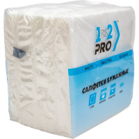 Бумажная салфетка 1-2-Pro 1 слой, 100 шт., 24х24 см, белый СБЦ1-100