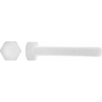 Болт с шестигранной головкой DINFIX DIN 933, полн. резьба, полиамид (пластик), М8x40, 10 шт. 00-00001253