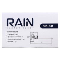 Смеситель для ванны RAIN Уран прямой излив 35 см., керамическая кран-букса 1/2, душевой набор, латунь, хром 561-311