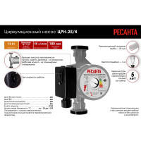 Циркуляционный насос Ресанта ЦРН-25/4 77/7/1