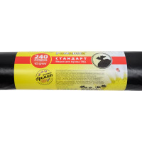 Мешки для мусора в рулоне Стандартные (10 шт; 240 л; черные; ПВД; 30 мкм; 90х130 см) Ромашка ВР-0073Н