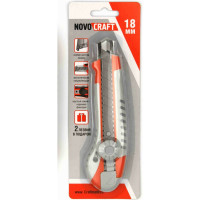 Нож NOVOCRAFT АКУЛА-SELF 18 мм, автоматический, резиновый корпус, 12/144, автозамена, 4 лезвия JSHSE0184