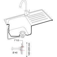 Сифон WIRQUIN NEO AIR SYSTEM 1 1/4х40 мм., без выпуска 30987069