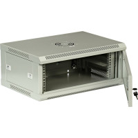 Серверный настенный шкаф W&T 4U 600х450 19 дюймов серый M046045GWTWOF