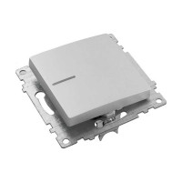 1-клавишный выключатель STEKKER с индикатором механизм GLS10-7101-01, 10А, Катрин, белый 39299