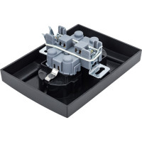 2-местная розетка STEKKER с заземлением PST16-9011-03, с защитной шторкой, 16А, серия Эрна, черный 39482